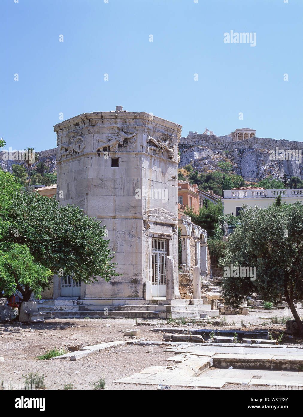 1st century Tower of Winds (Horologin of Andronikos Kyrrhestes), Plaka, Athens, Central Athens, Greece Stock Photo