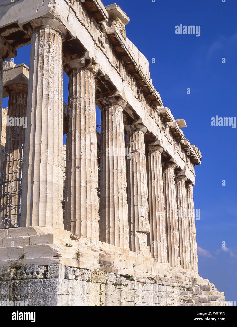 Columns of the The Parthenon, Acropolis of Athens, Athens (Athina), Central Athens, Greece Stock Photo