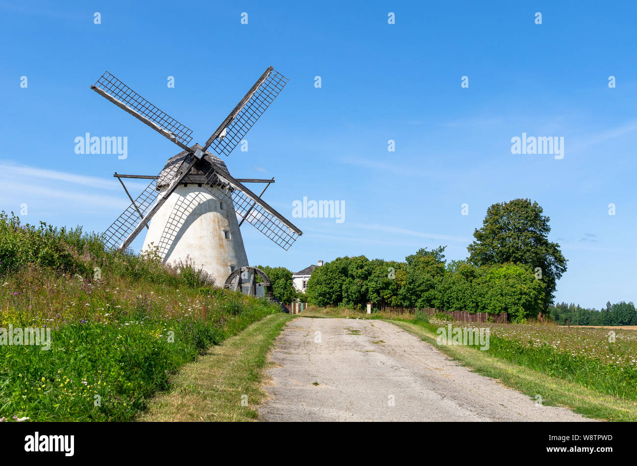 Seidla Manor windmill, a Dutch type windmill in Albu, Estonia Stock Photo