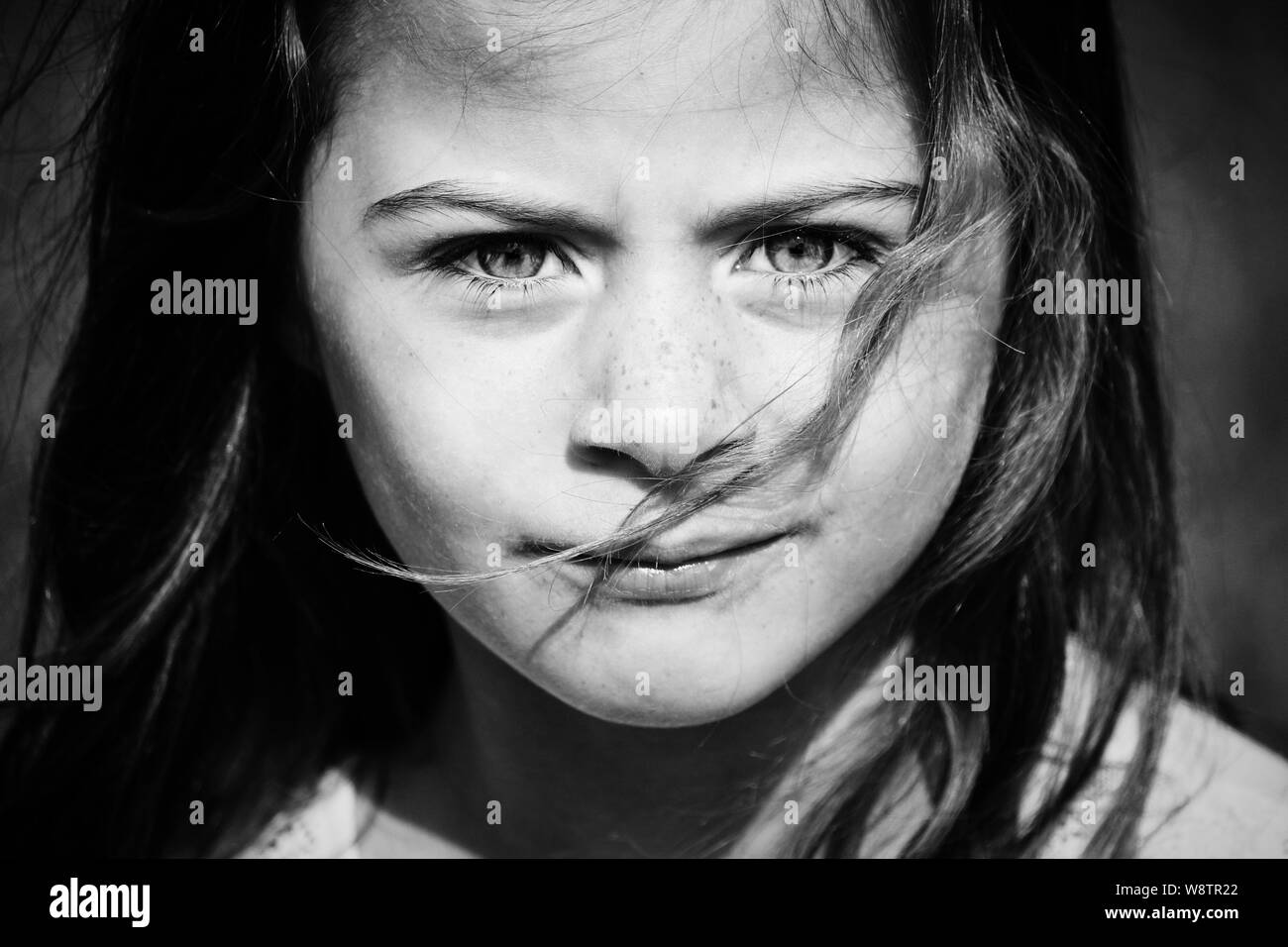 Portrait of a young girl (my daughter Seren) Stock Photo