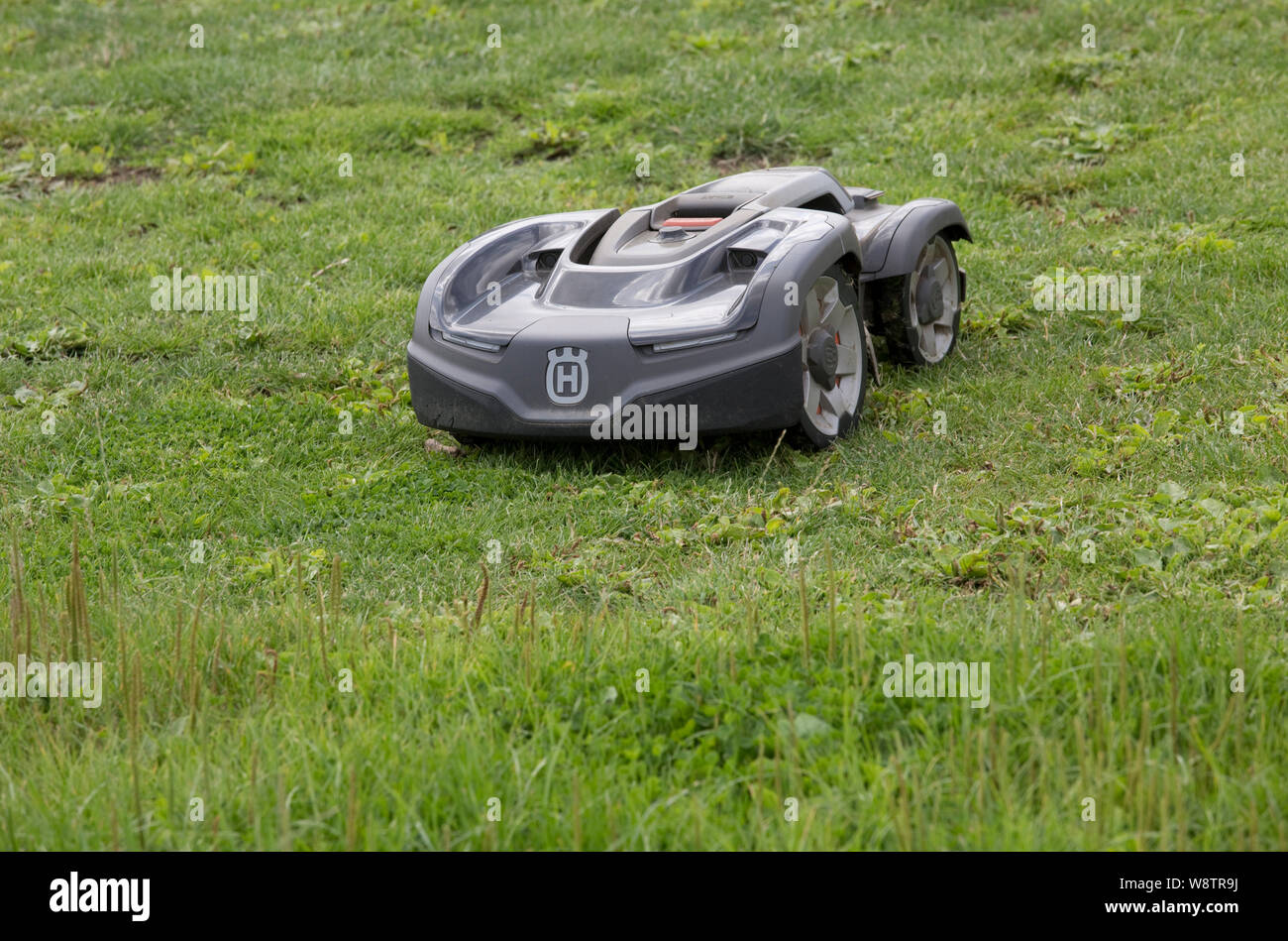 Husqvarna 535 AWD Robotic Cordless Commercial Automower Stock Photo