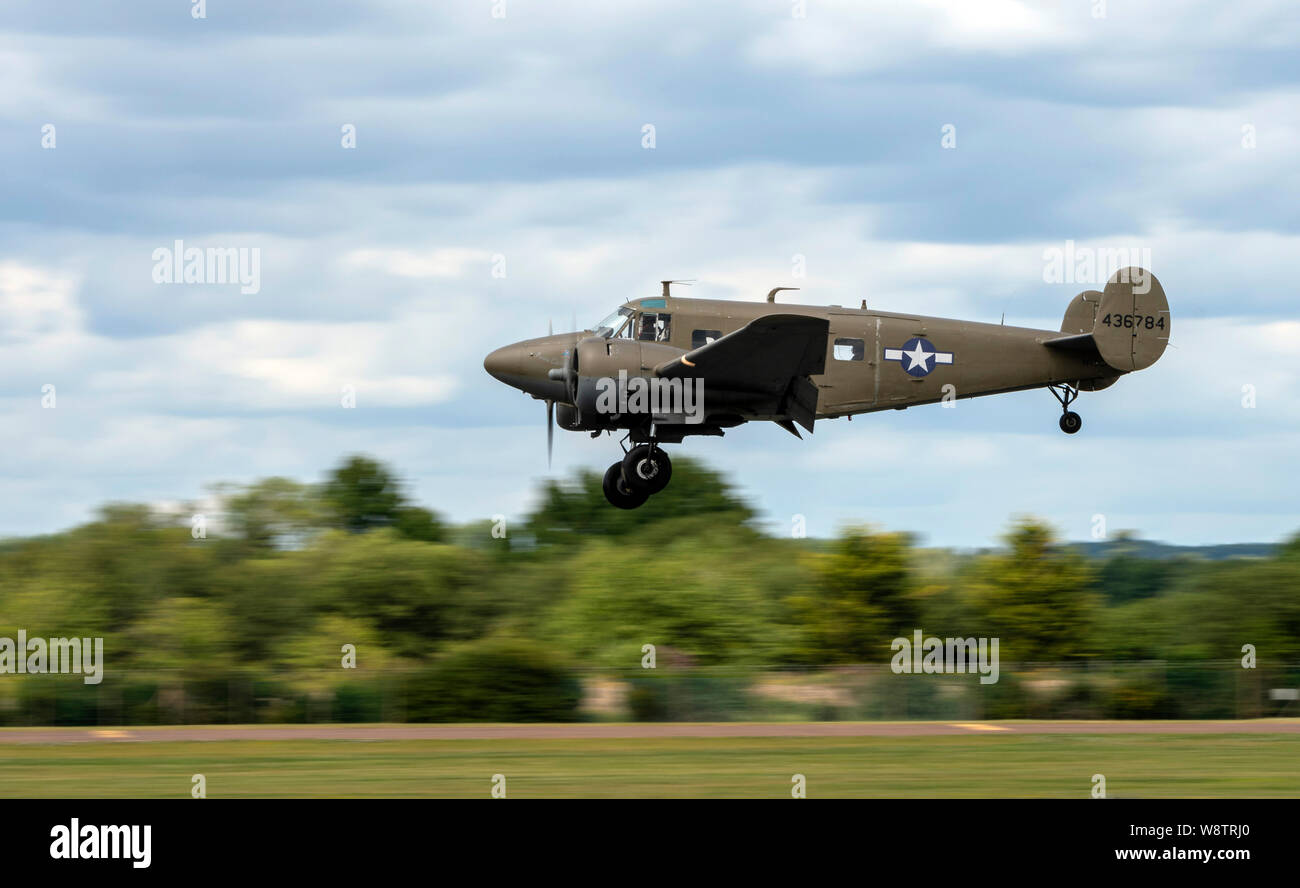 Beech G18S at the Royal International Air Tattoo 2019 in USAF livery Stock Photo