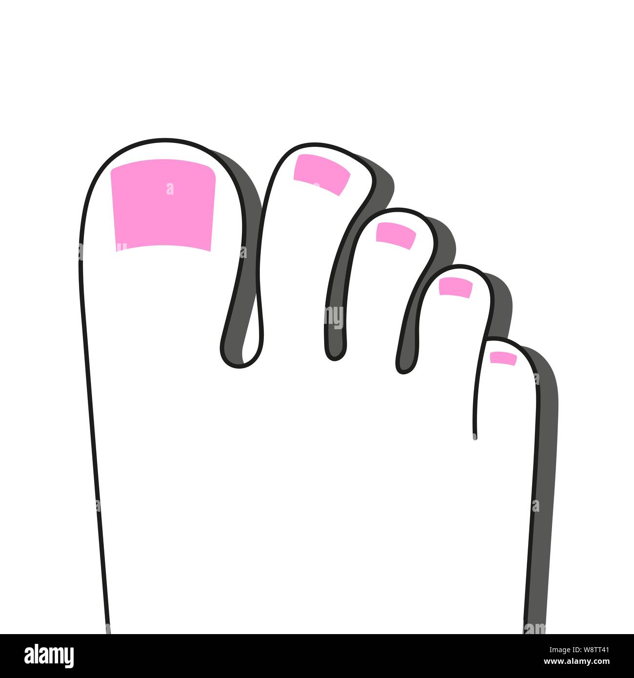 Pedicure Female Fingers Vector Illustration Of Female Feet Isolated On ...