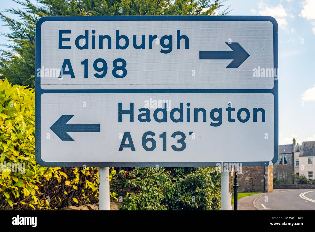 Edinburgh and haddington sign in aberlady hires stock photography and