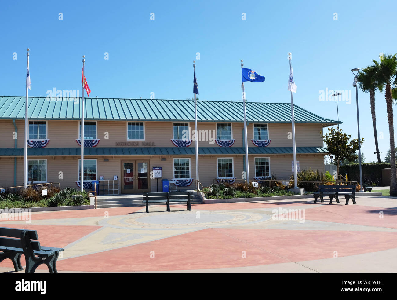 COSTA MESA, CALIFORNIA - AUG 8, 2019: Heroes Hall at the OC Fair and Event Center. A museum and education center that celebrates the legacy of Orange Stock Photo