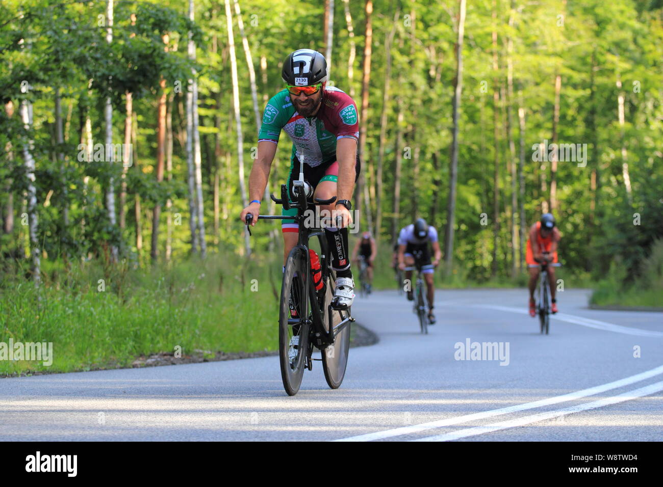 Gdynia, Poland, July 11, 2019: Cyclists on the Enea Ironman 70.3 Gdynia triathlon  route Stock Photo - Alamy