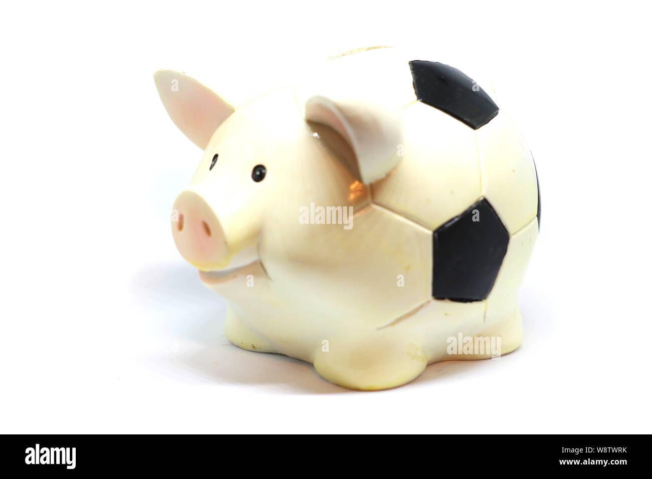 White piggy bank isolated on white background Stock Photo - Alamy