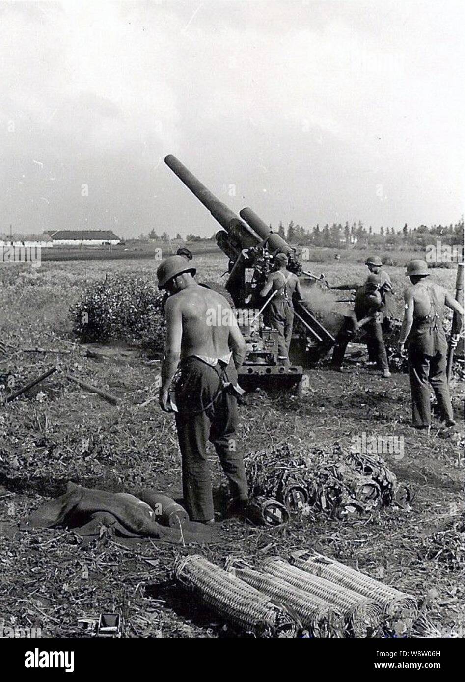 German Artillery in the Summer of 1942 on the Russian Front Stock Photo
