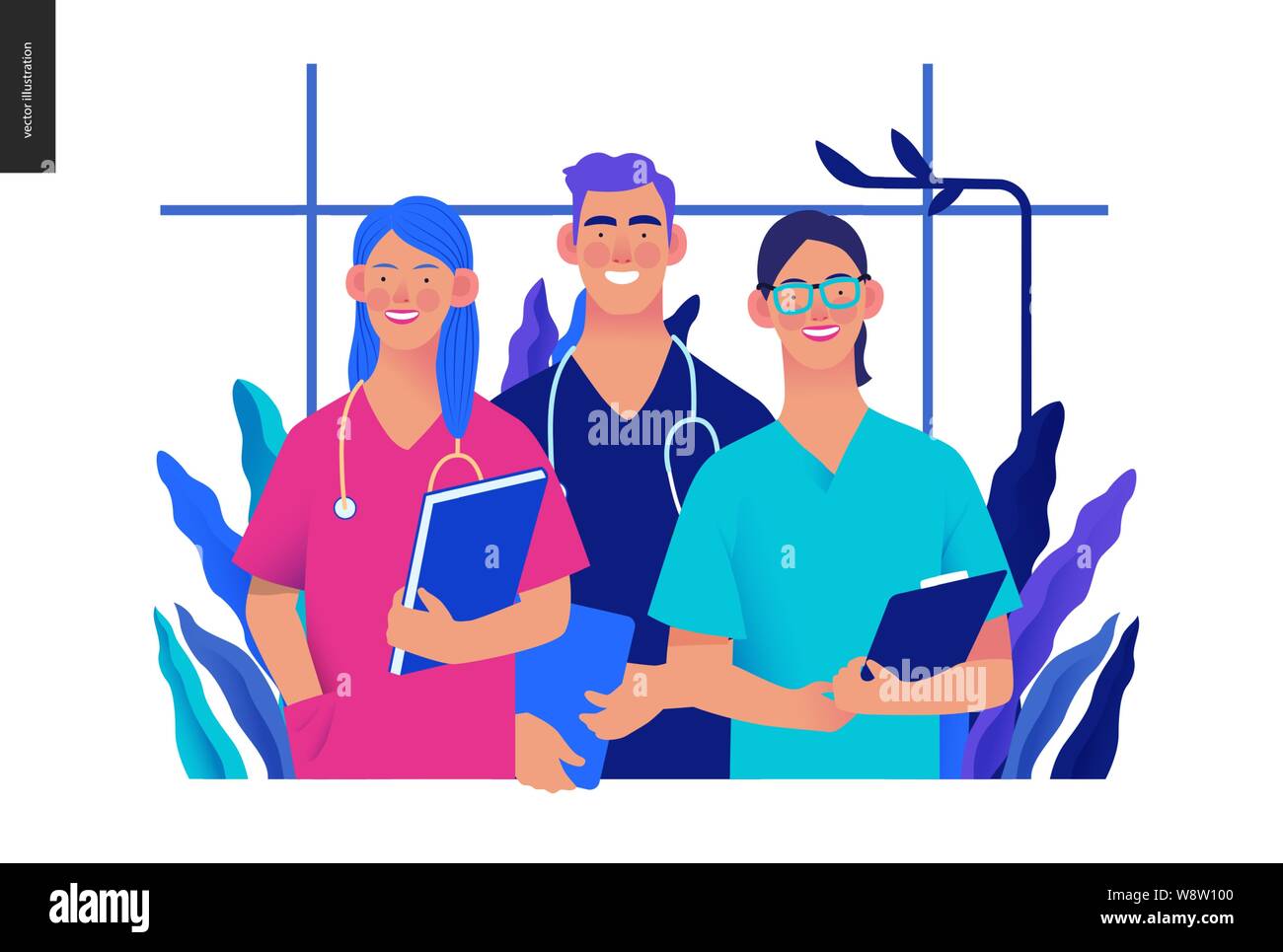 Medical insurance internship jobs modern flat vector concept digital