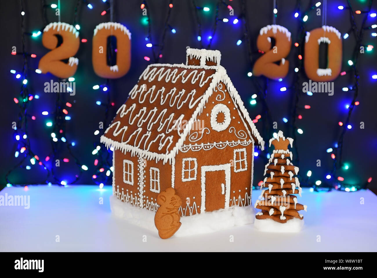 The Hand Made Eatable Gingerbread House Mouse Symbol Of Year