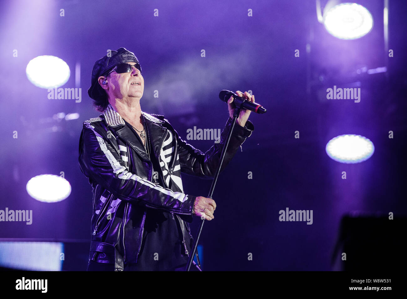 Scorpions perform live on stage at Bloodstock Open Air Festival, UK, 11th Aug, 2019. Stock Photo
