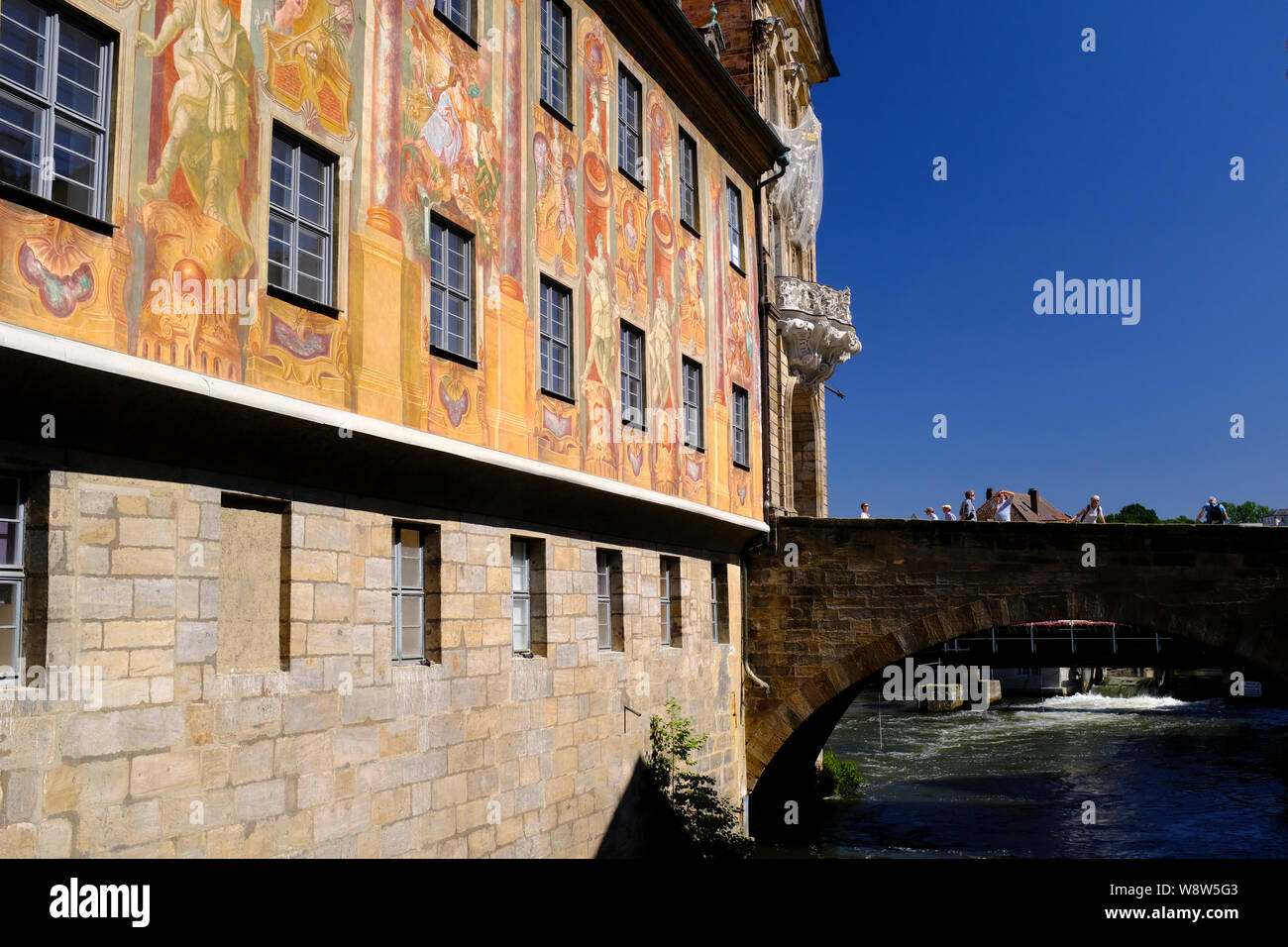 Murals on the Old town hall of Bamberg, Germany Stock Photo