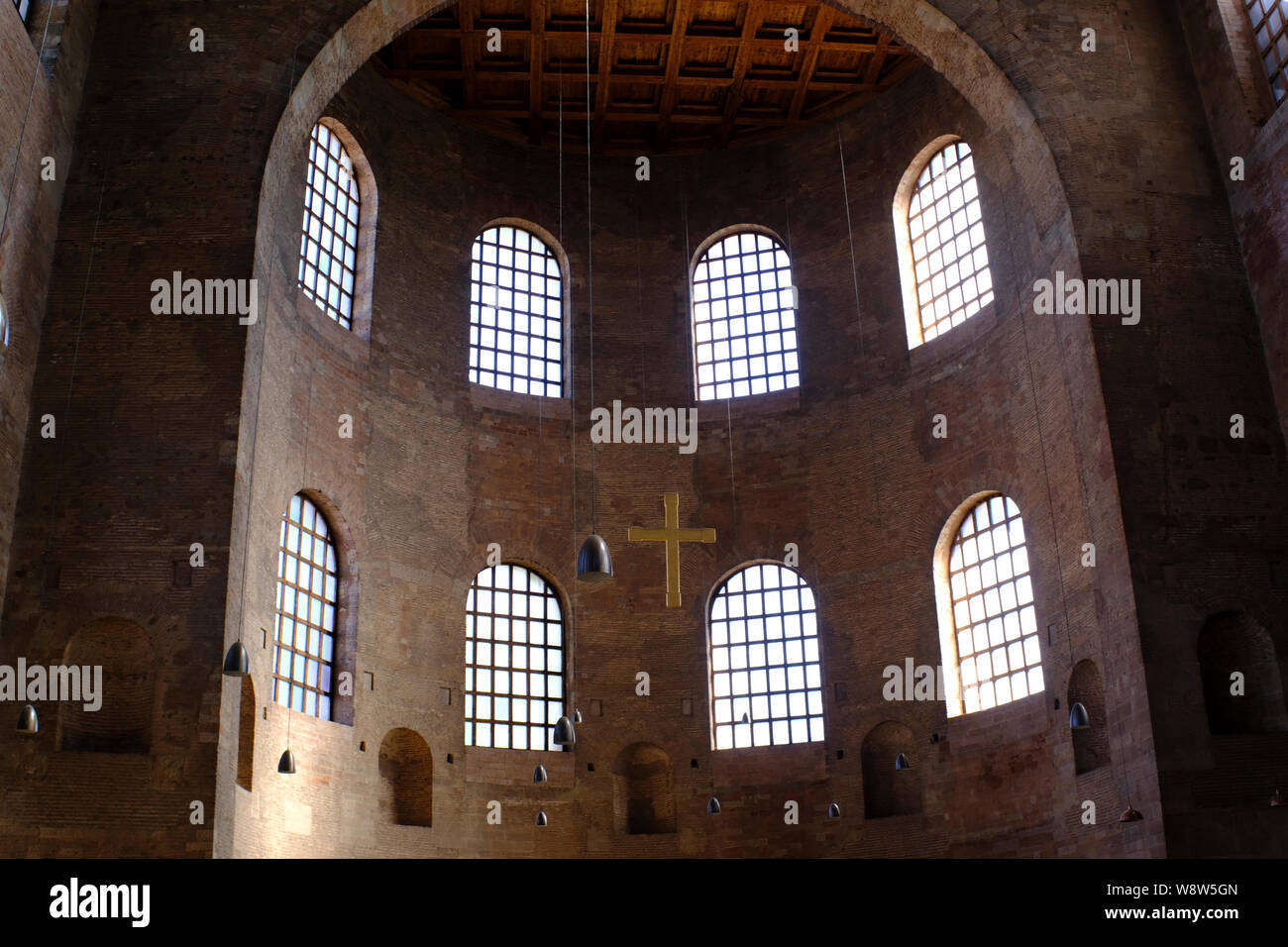 The Basilica of Constantine, or Aula Palatina, at Trier, Germany is a Roman palace basilica that was commissioned by the emperor Constantine I Stock Photo