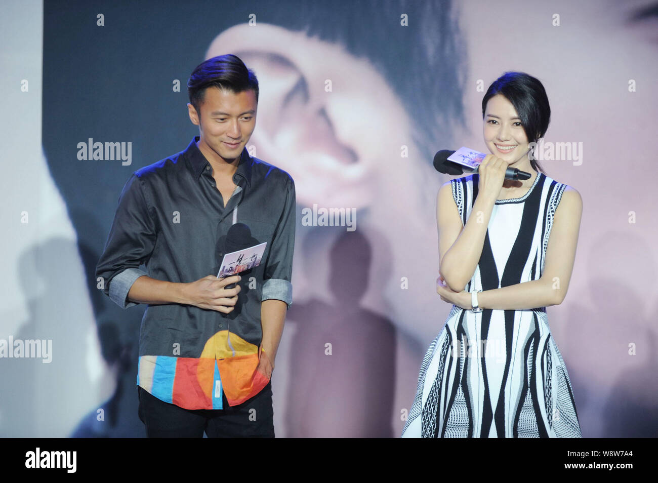 Hong Kong Actor Nicholas Tse Left And Chinese Actress Gao Yuanyuan Attend A Press Conference For Their New Movie But Always In Beijing China 31 Stock Photo Alamy