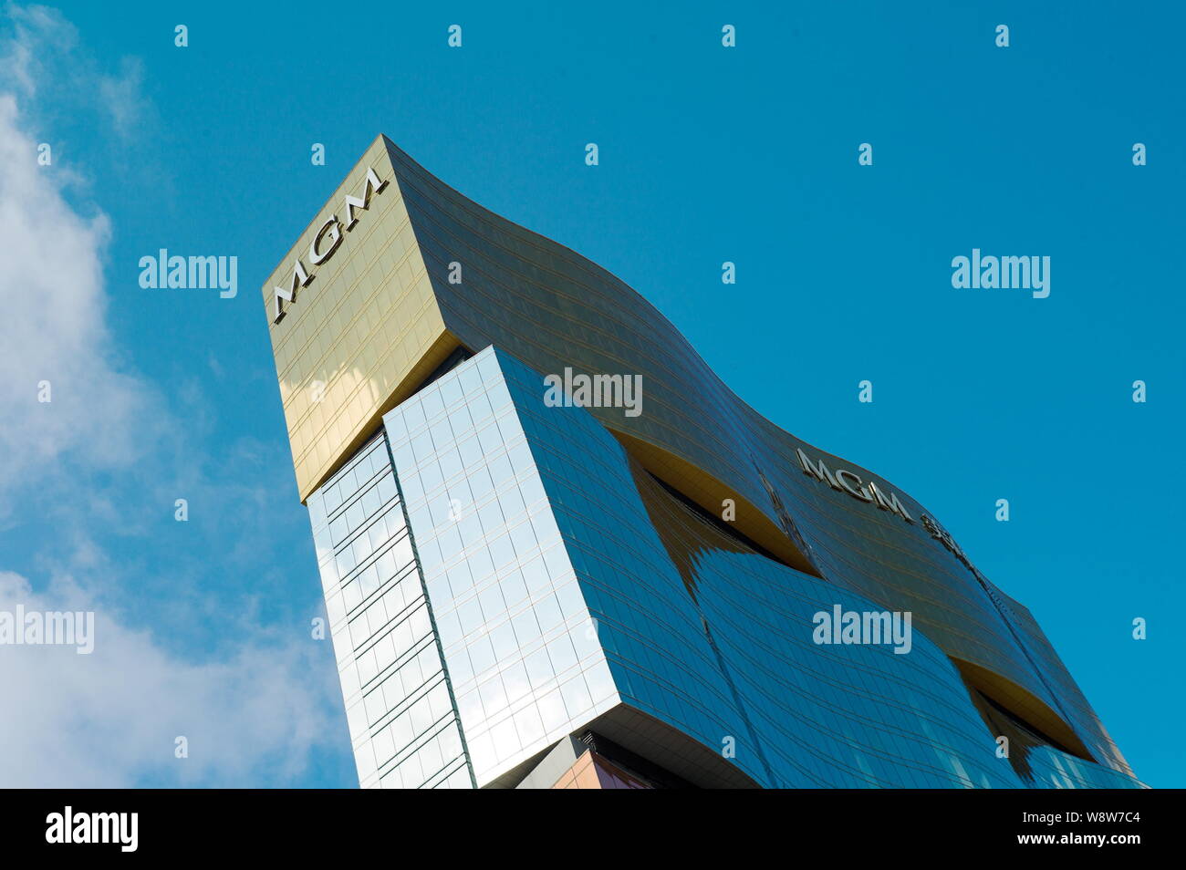 --FILE--View of MGM Macau Casino and Hotel resort in Macao, China, 29 May 2014.   MGM Resorts International on Tuesday (5 August 2014) said it swung t Stock Photo