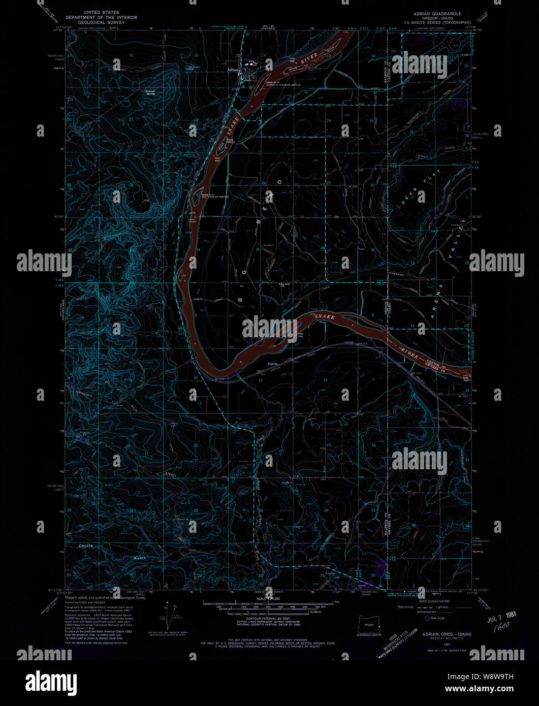 Map of adrian oregon hires stock photography and images Alamy