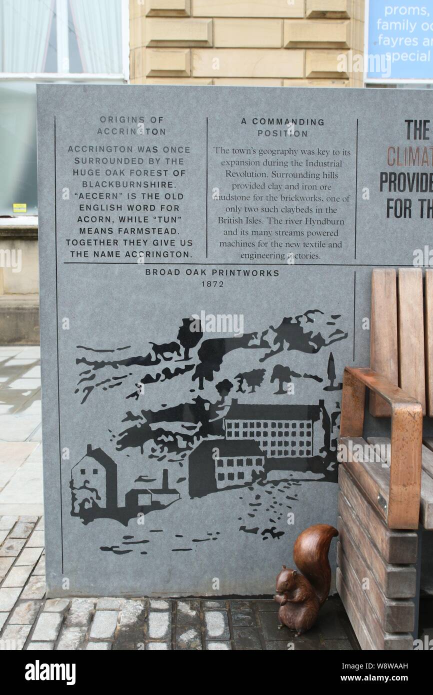 Accrington Town Centre memorial seating area Stock Photo