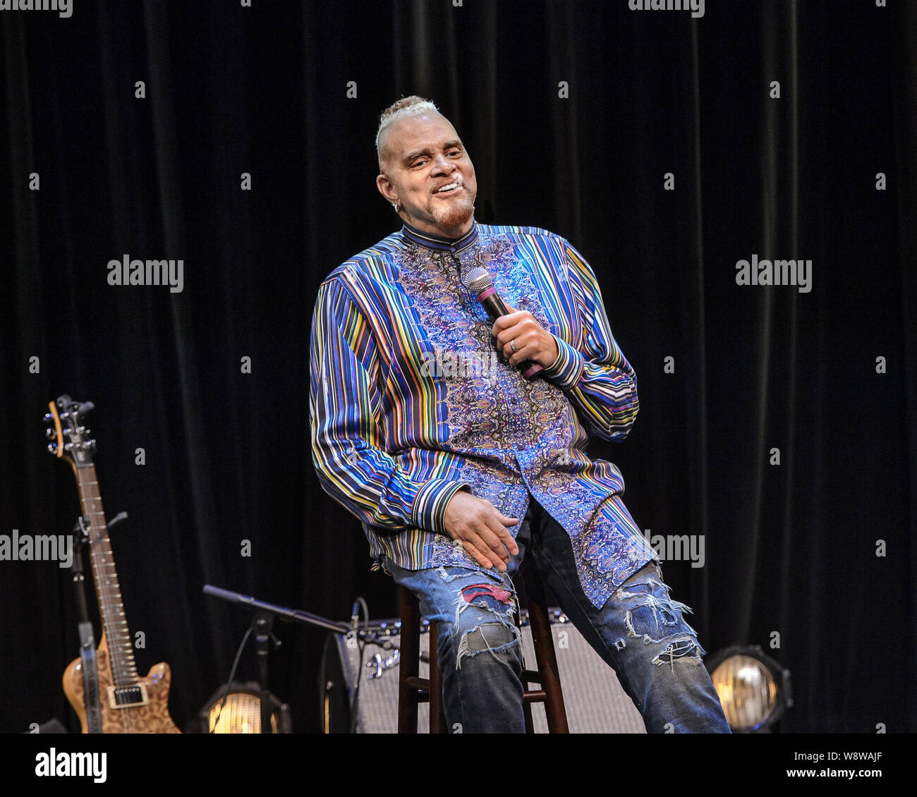 August 10, 2019, South Orange, New Jersey, U.S: SINBAD played a sold out show at  SOPAC - South Orange Performing Arts Center in South Orange, New Jersey (Credit Image: © Lisa Piernot/ZUMA Wire) Stock Photo