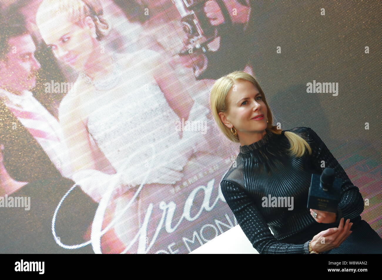 Australian actress Nicole Kidman poses at a press conference for her