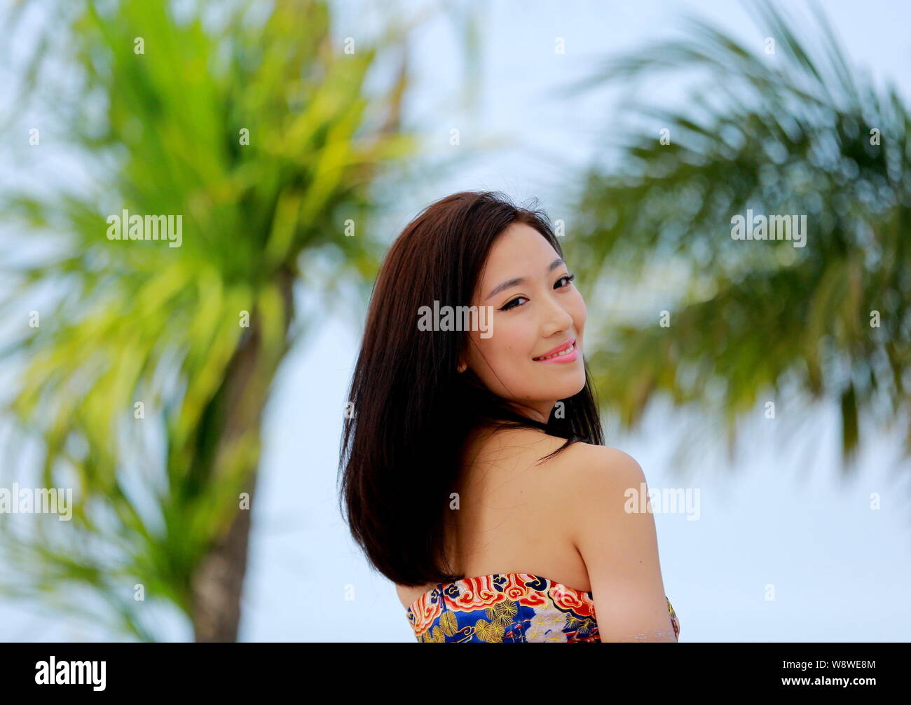 Chinese actress Jian Renzi poses at a photocall for her movie, Fantasia, during the 67th Cannes Film Festival in Cannes, France, 21 May 2014. Stock Photo