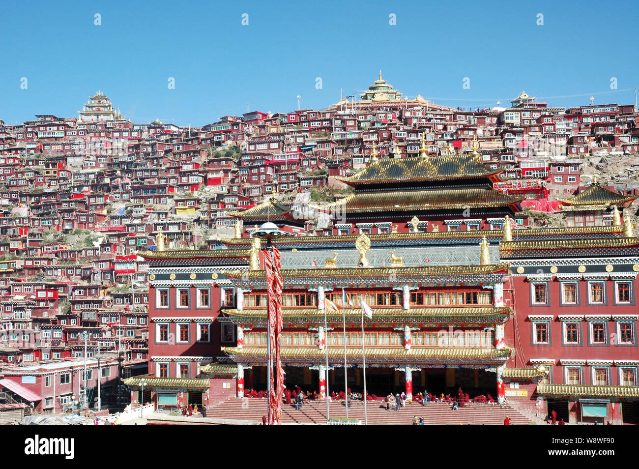 View of homes to monks, nuns and religious students at the campus of