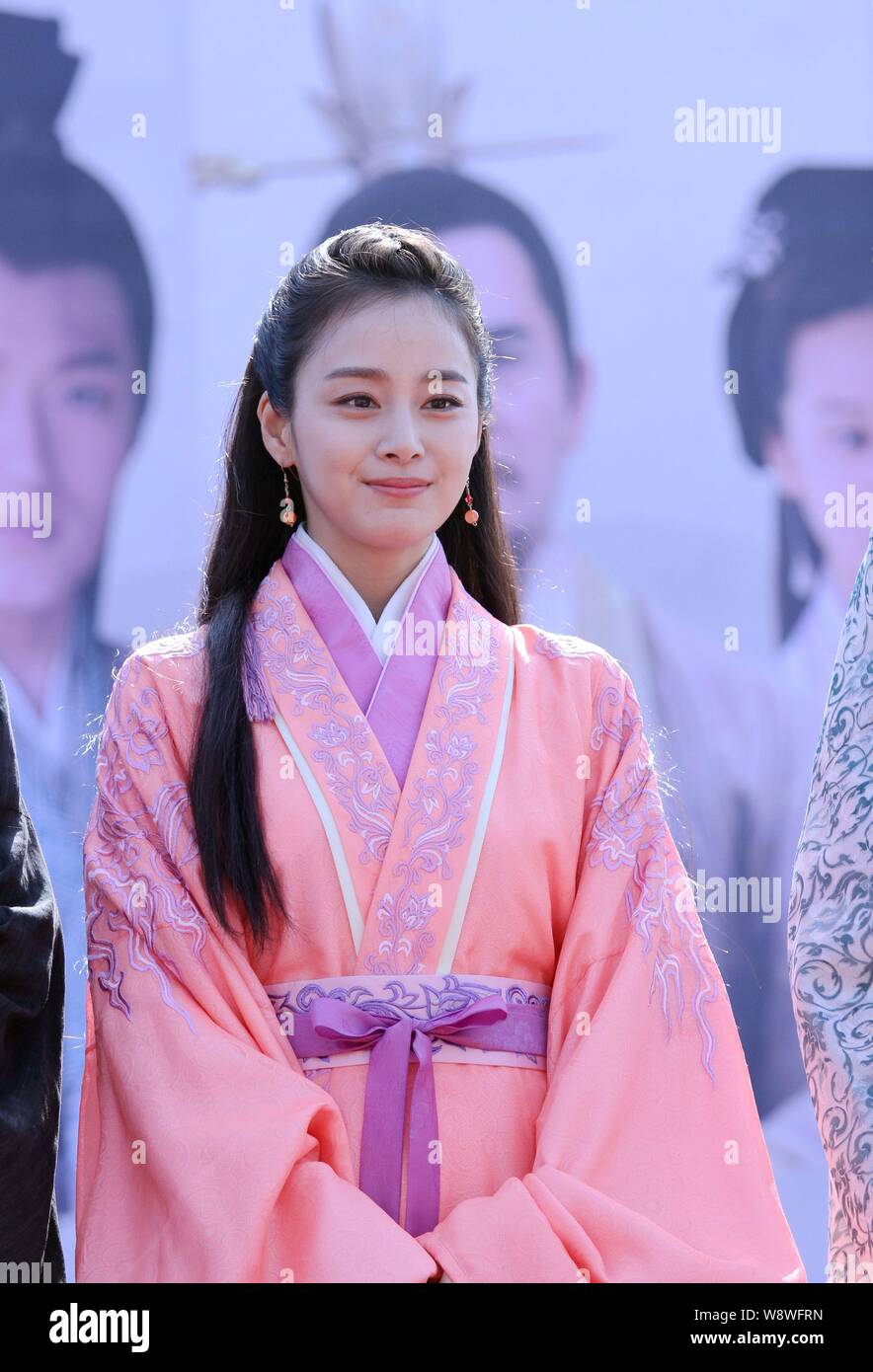 South Korean actress Kim Tae-hee poses during a press conference for her new TV series, Shu Sheng Wang Xi Zhi, literally Calligraphy Sage Wang Xizhi, Stock Photo