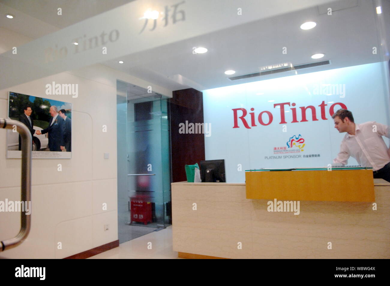 File An Employee Checks The Front Desk At The Office Of Rio Tinto
