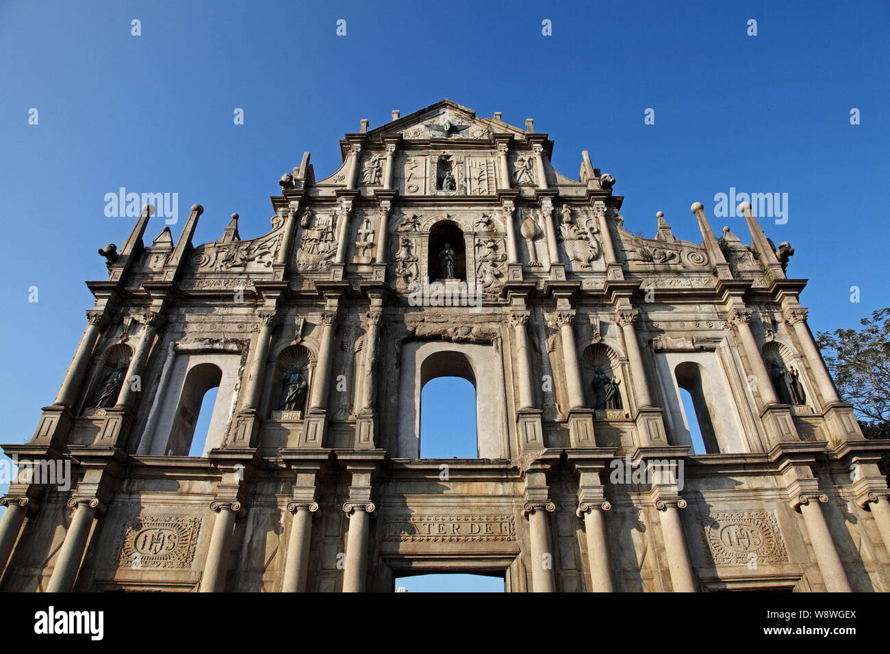 View of the Ruins of St. Pauls of Historic Centre of Macau in Macau, China, 4 December 2011. Stock Photo