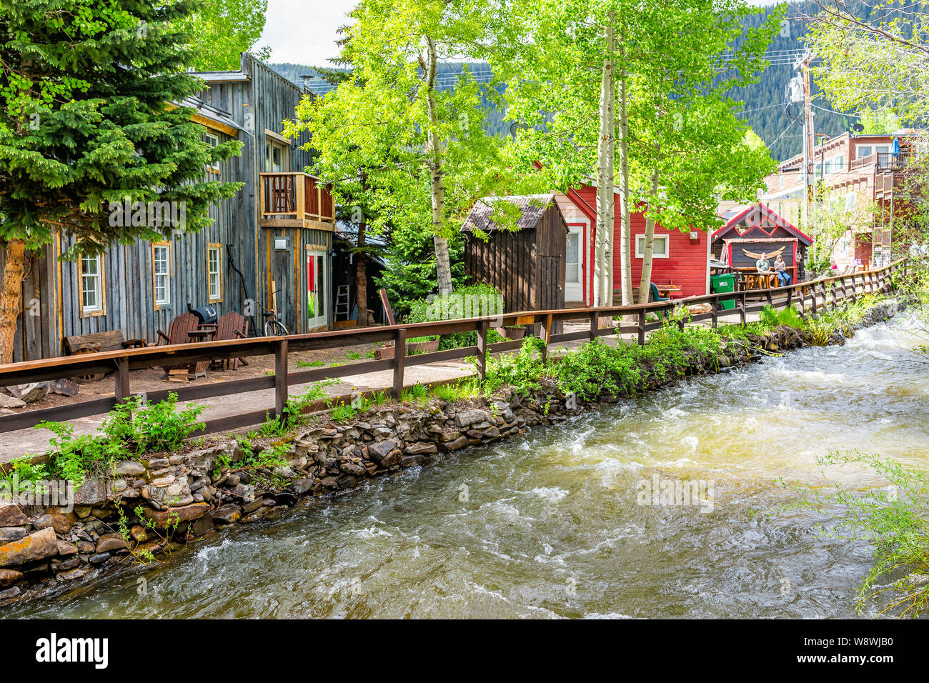 Crested Butte, USA June 21, 2019 Colorado village houses by coal