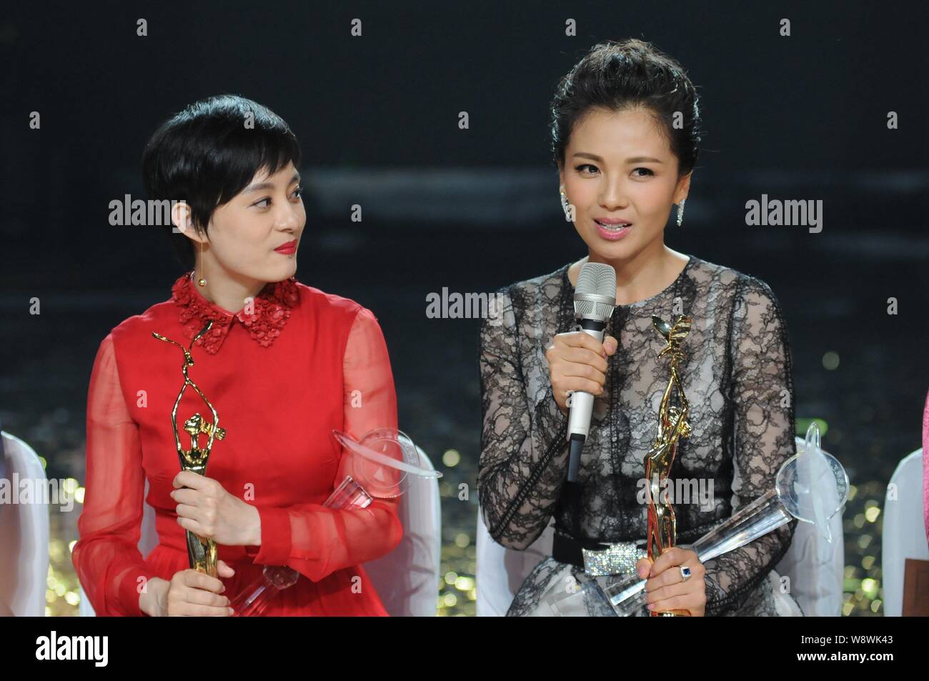 Chinese Actress Liu Tao Speaks As Sun Li Listens During The