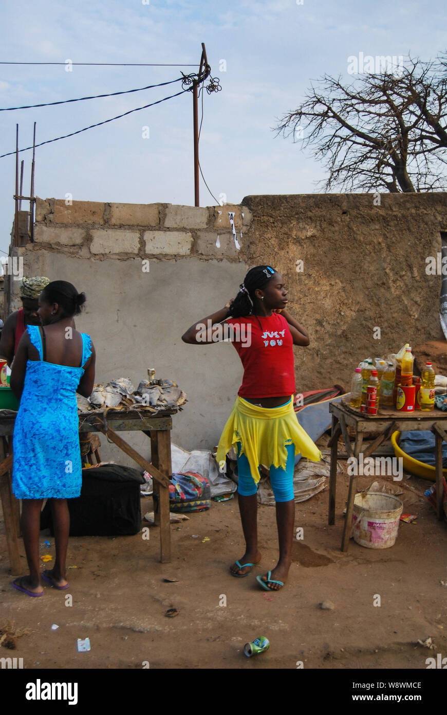 Young black girl on the street of Angola capital city Luanda Stock Photo -  Alamy