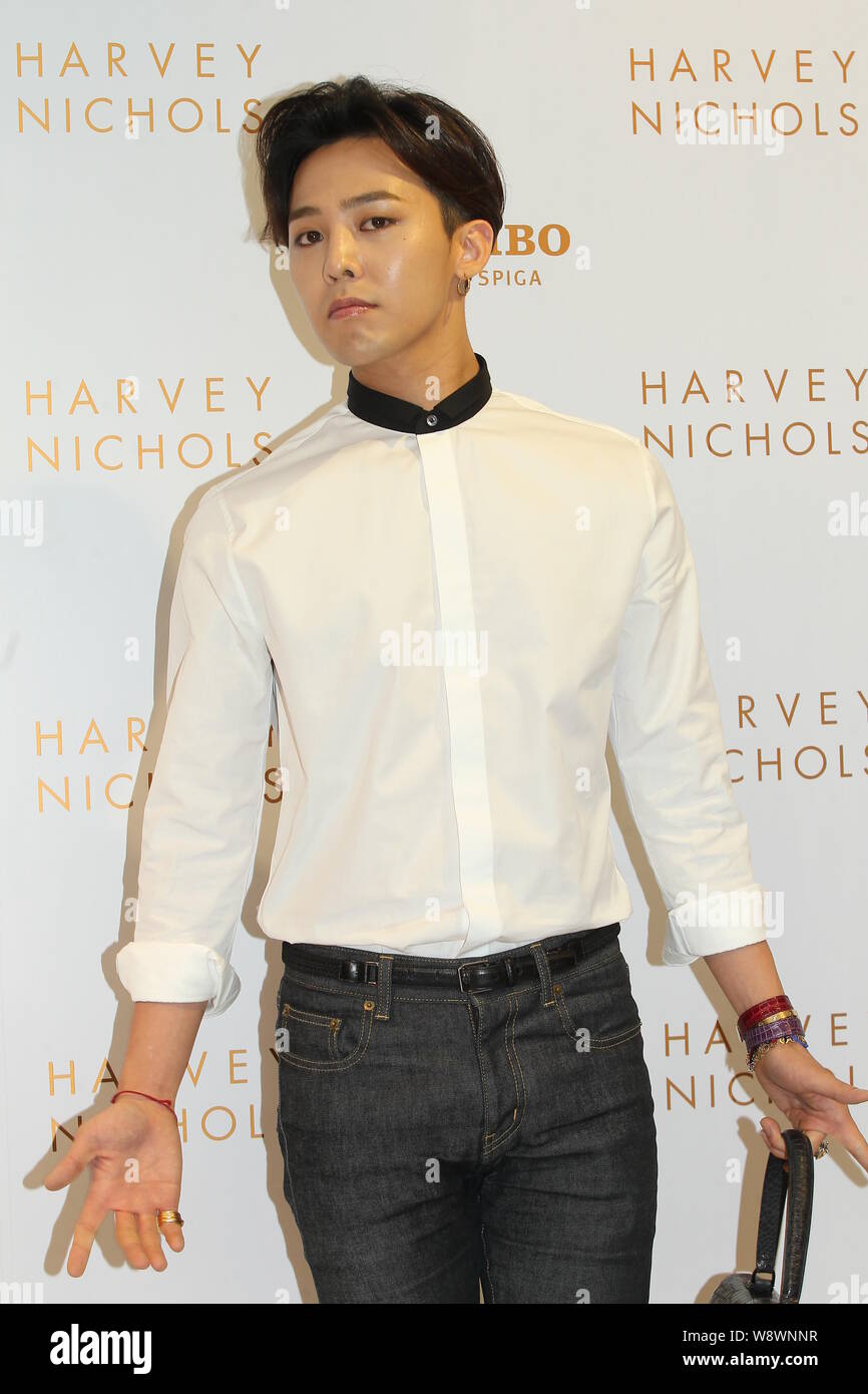 G-Dragon of South Korean boy band Bigbang poses at a launch event