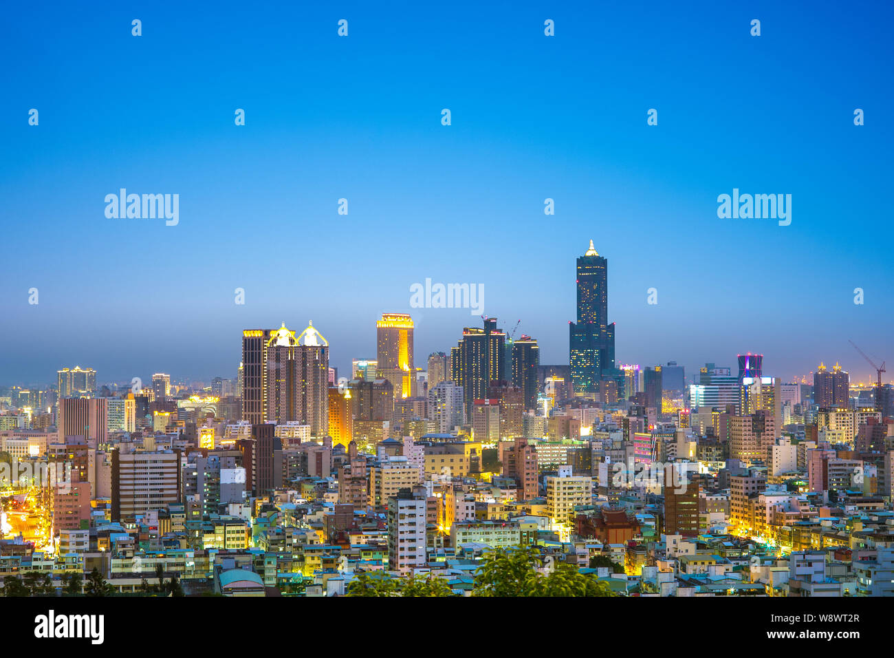 night view of kaohsiung city, taiwan Stock Photo