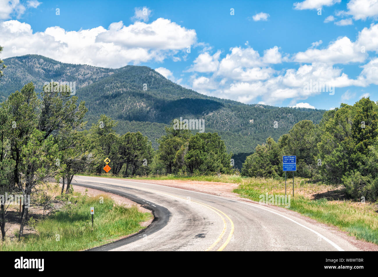 Vadito, USA June 19, 2019 Carson National Forest highway 75 in New