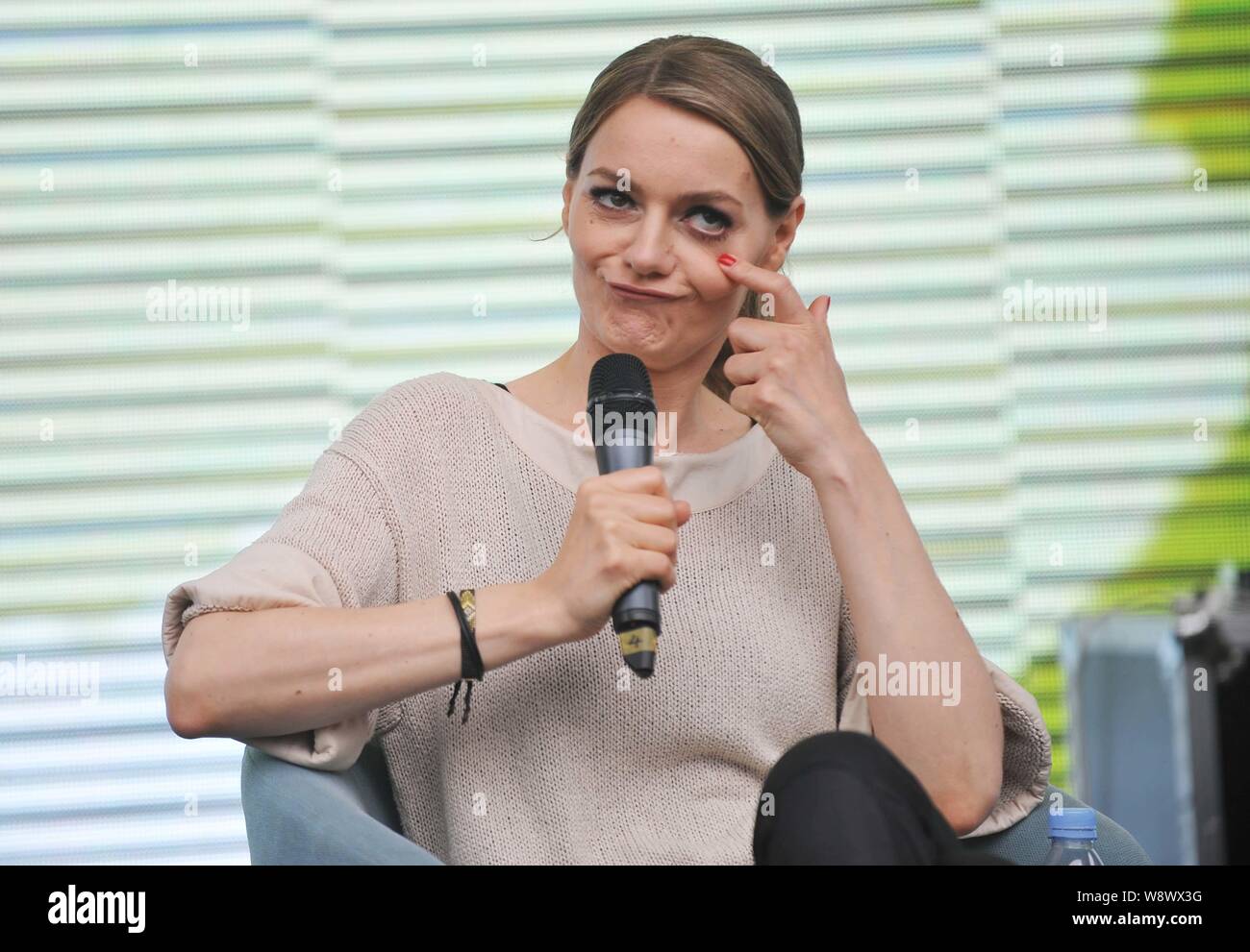 German Actress Martina Hill Makes A Face During A Closing Event