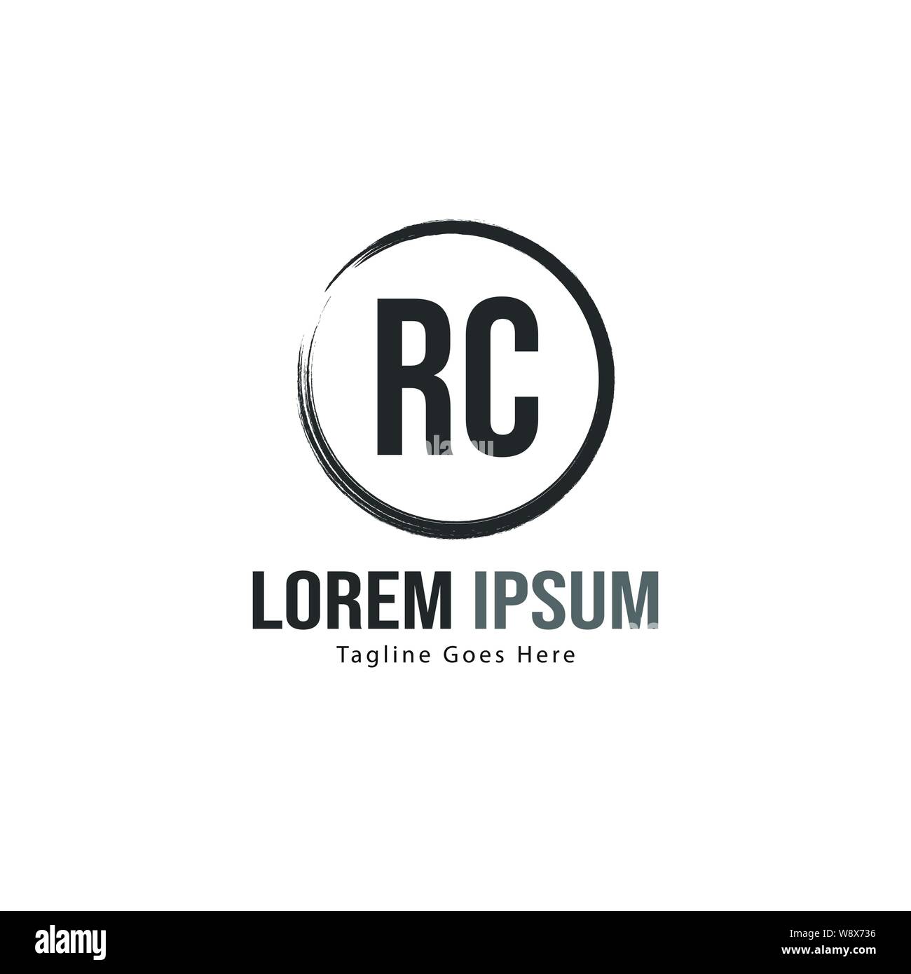Initial RC logo template with modern frame. Minimalist RC letter logo ...