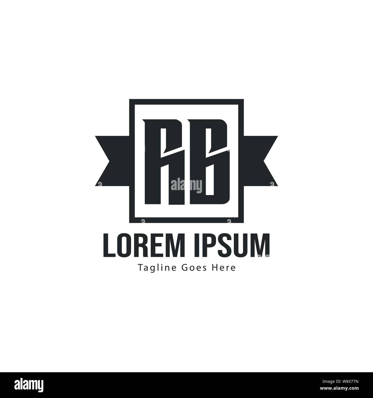 Initial RB logo template with modern frame. Minimalist RB letter logo ...