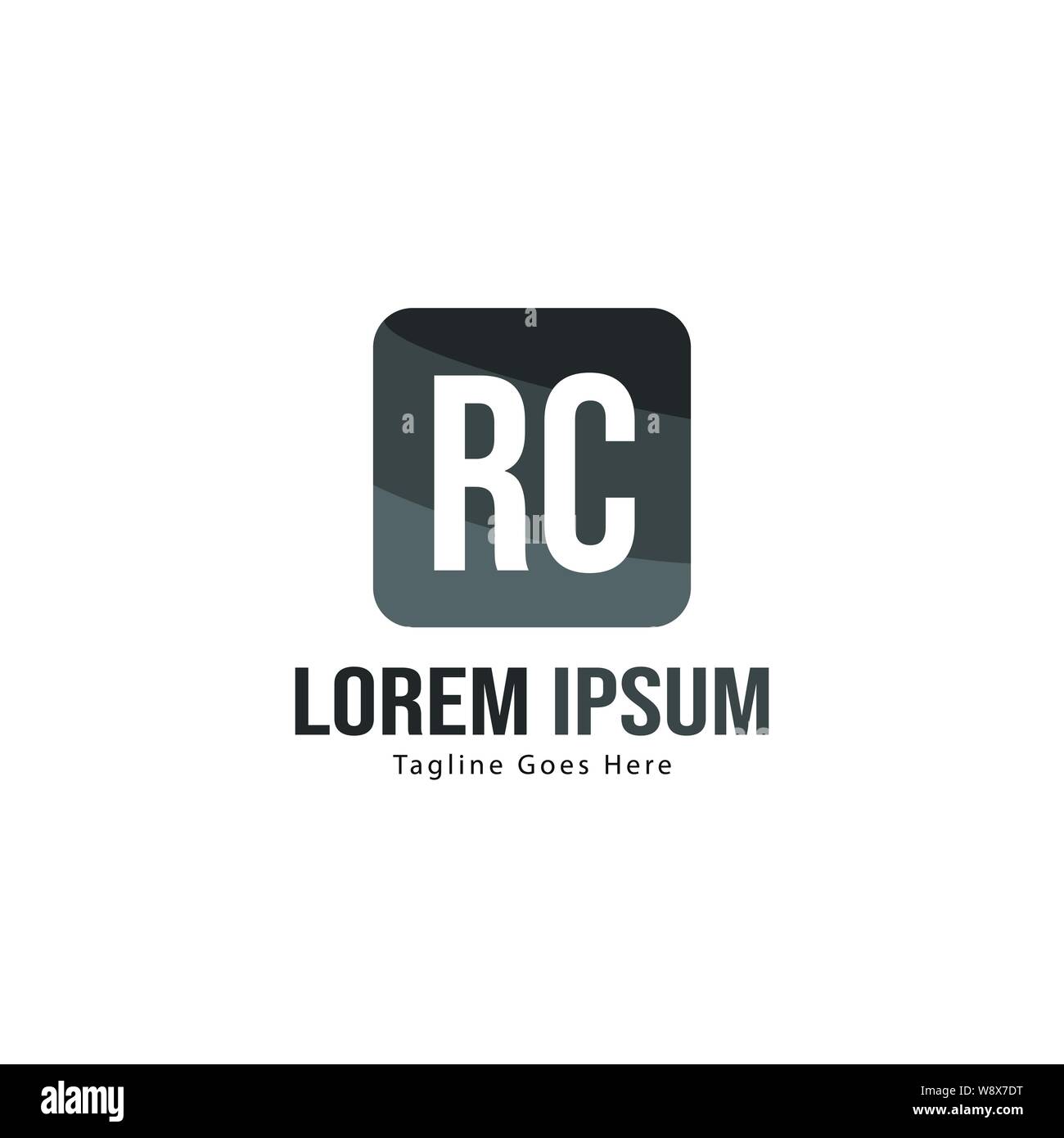 Initial RC logo template with modern frame. Minimalist RC letter logo ...