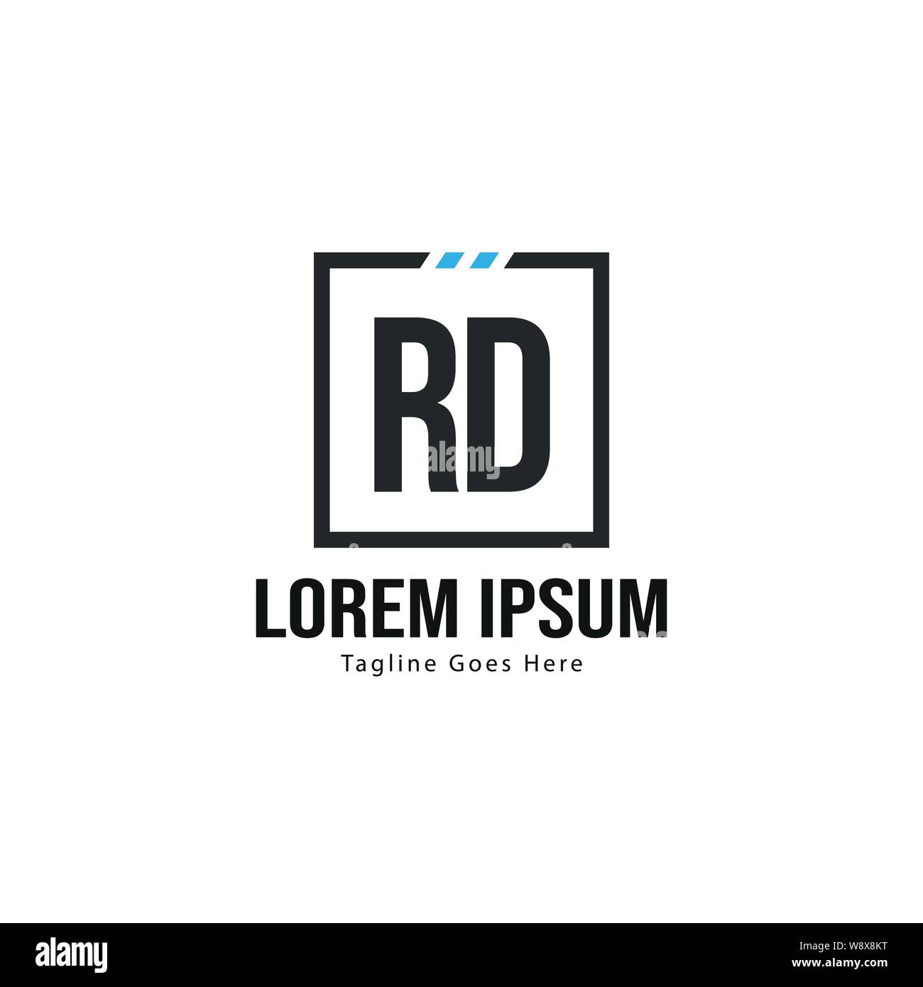 Initial RD logo template with modern frame. Minimalist RD letter logo ...