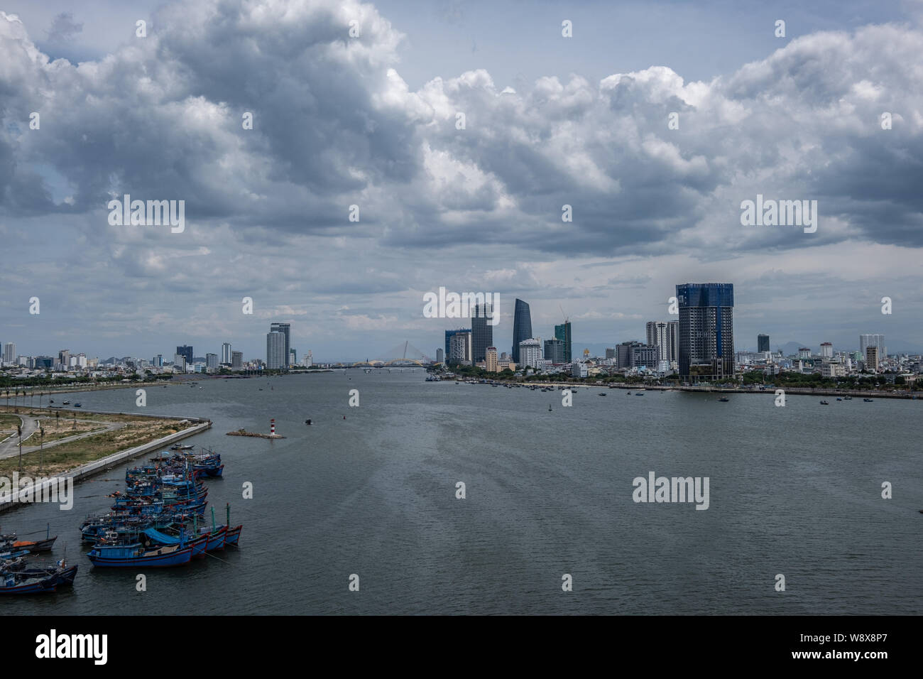 Overview of Danang city in central Vietnam Stock Photo