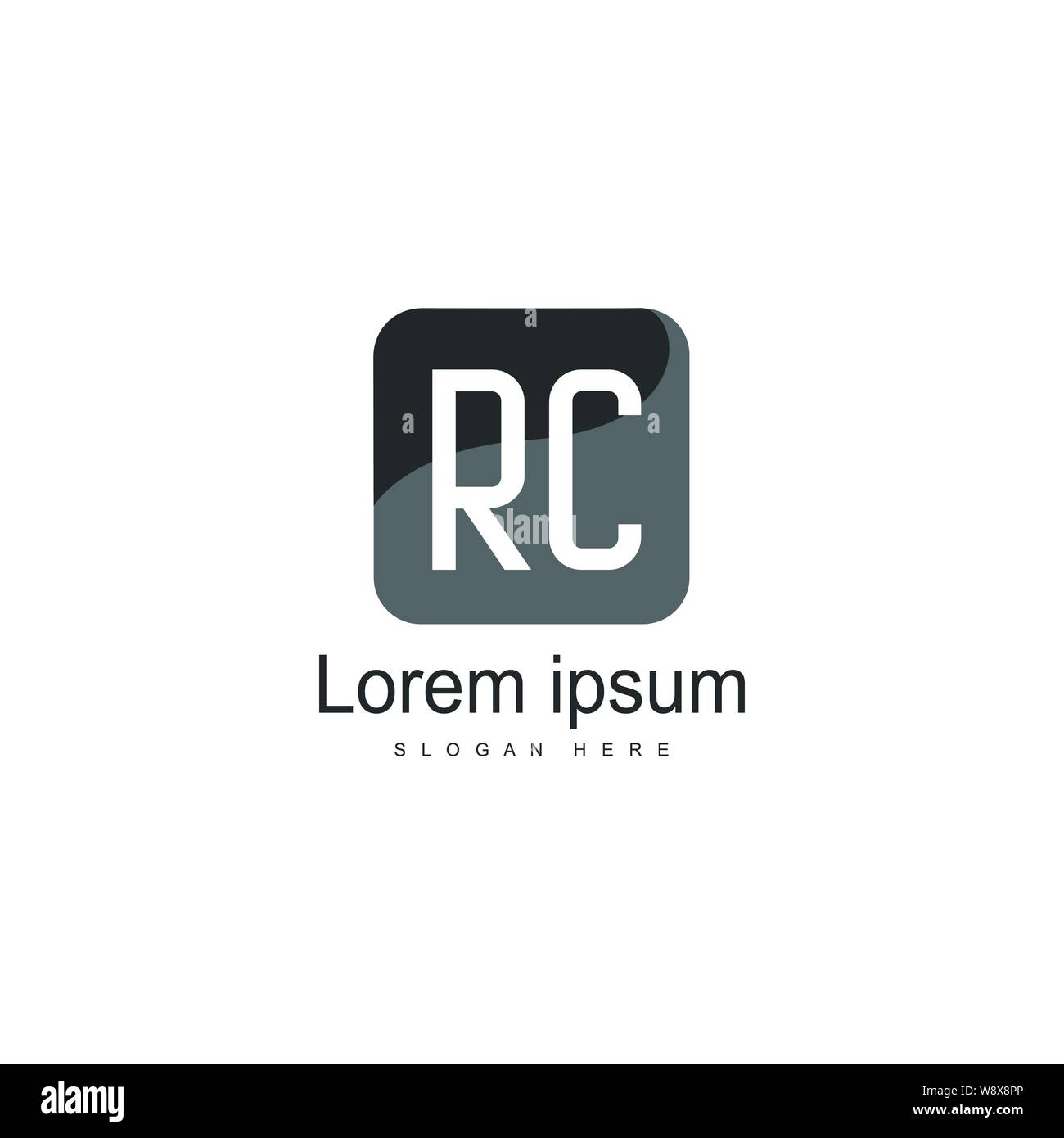 Initial RC logo template with modern frame. Minimalist RC letter logo ...