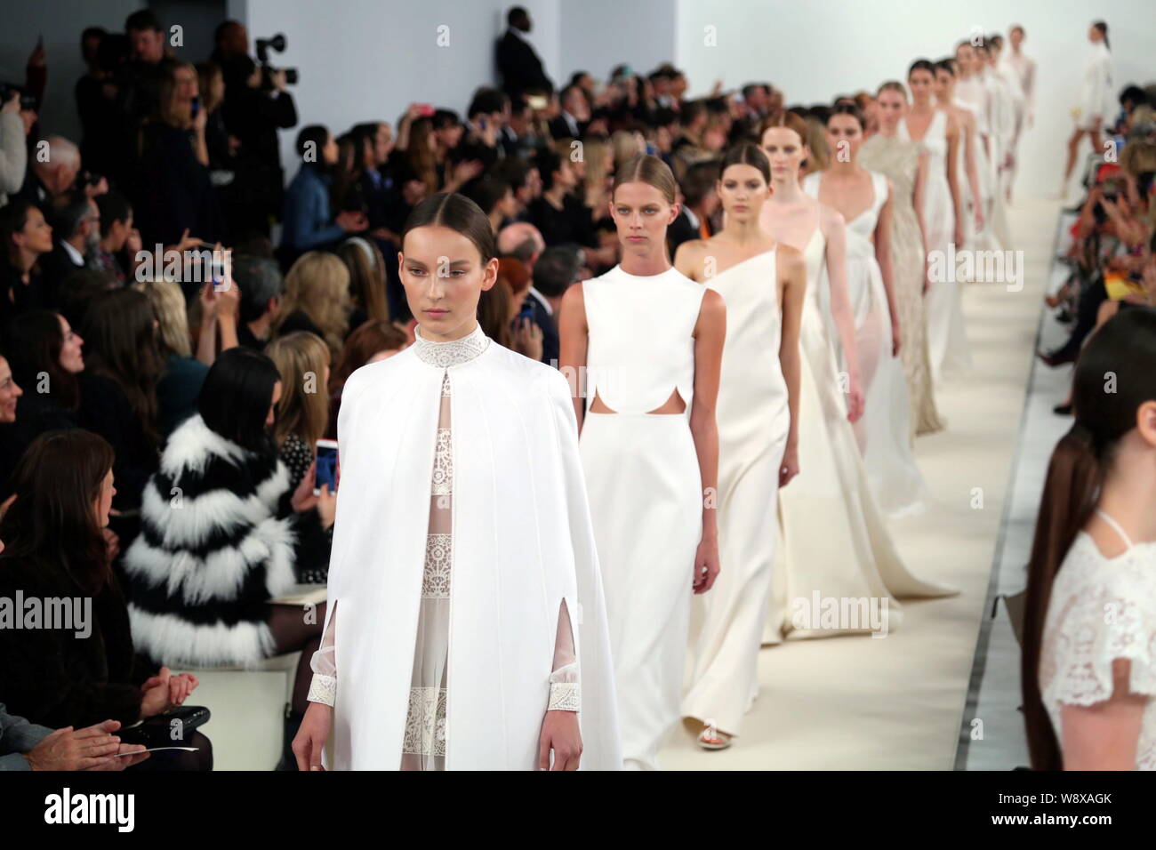 Models display new creations during the Valentino Haute Couture fashion  show in New York, USA, 10 December 2014 Stock Photo - Alamy