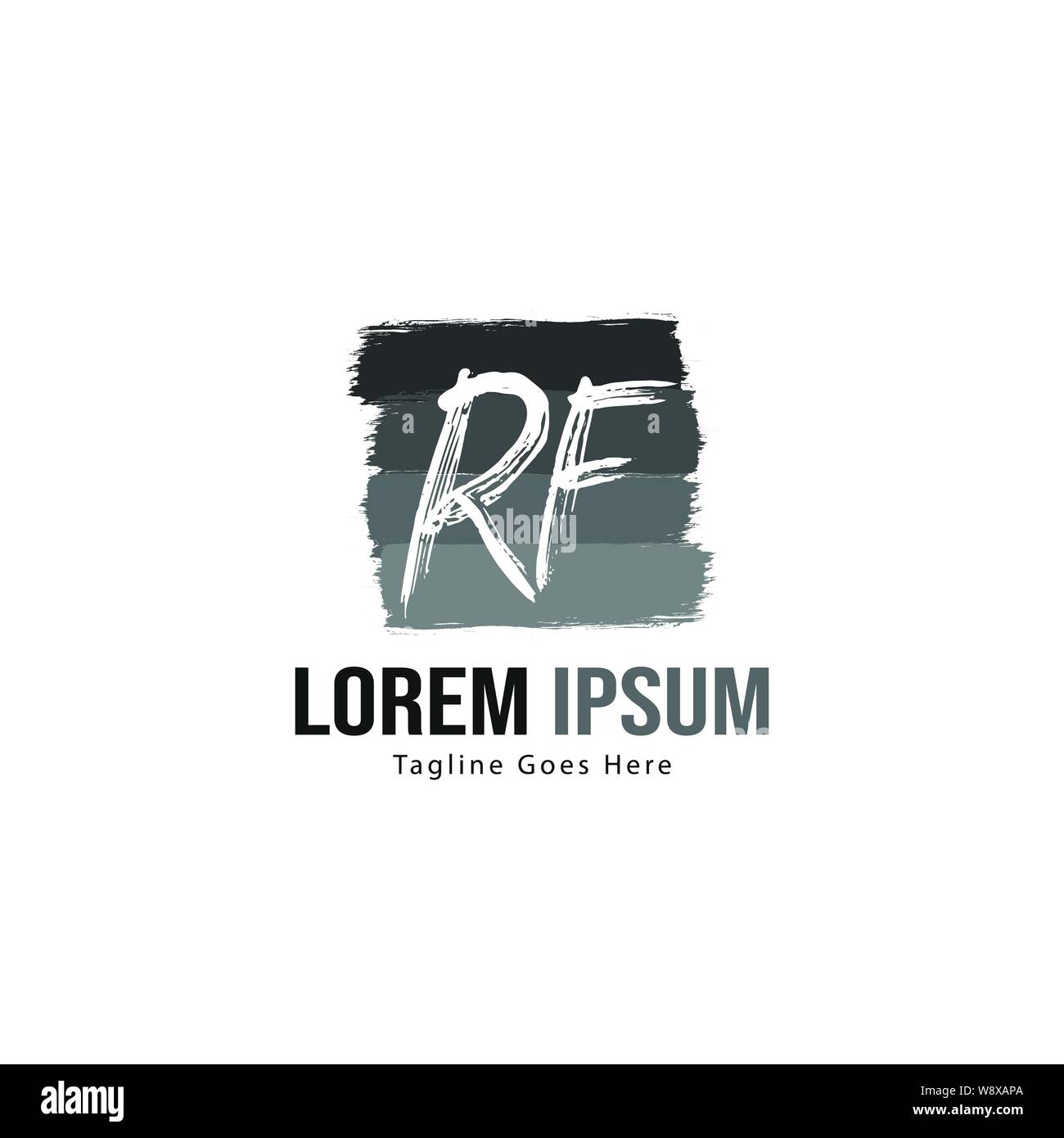 Initial RF logo template with modern frame. Minimalist RF letter logo ...