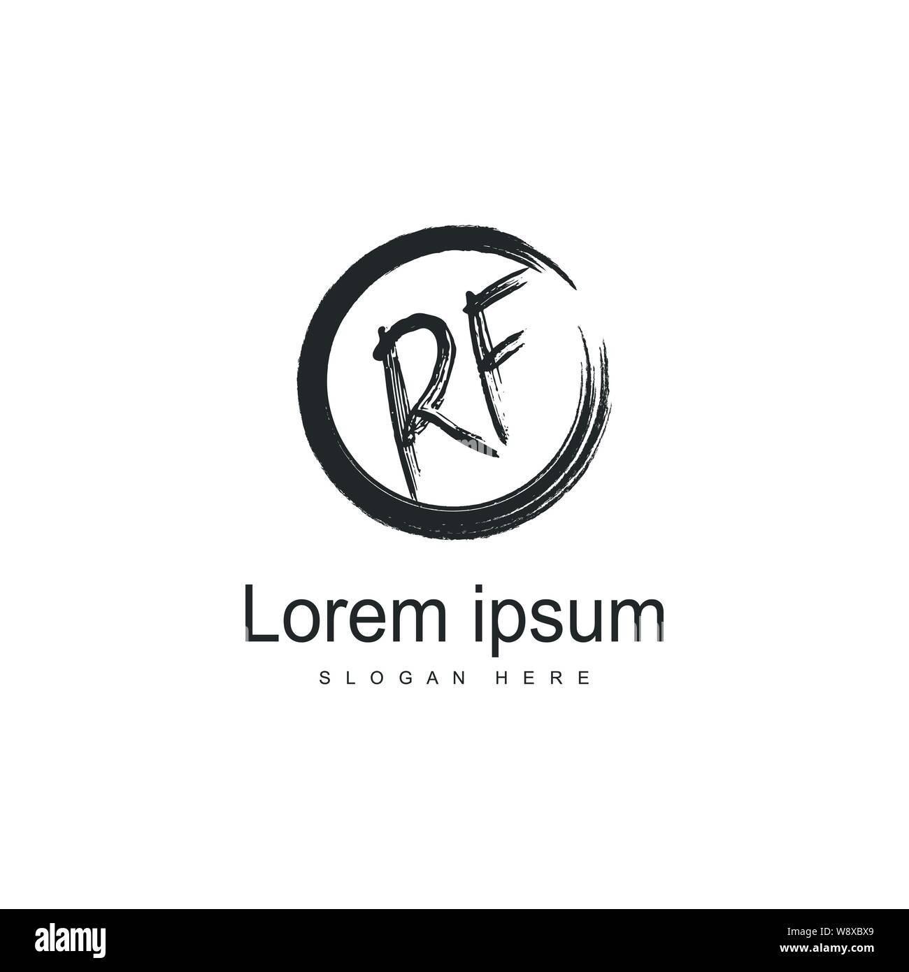 Initial RF logo template with modern frame. Minimalist RF letter logo ...