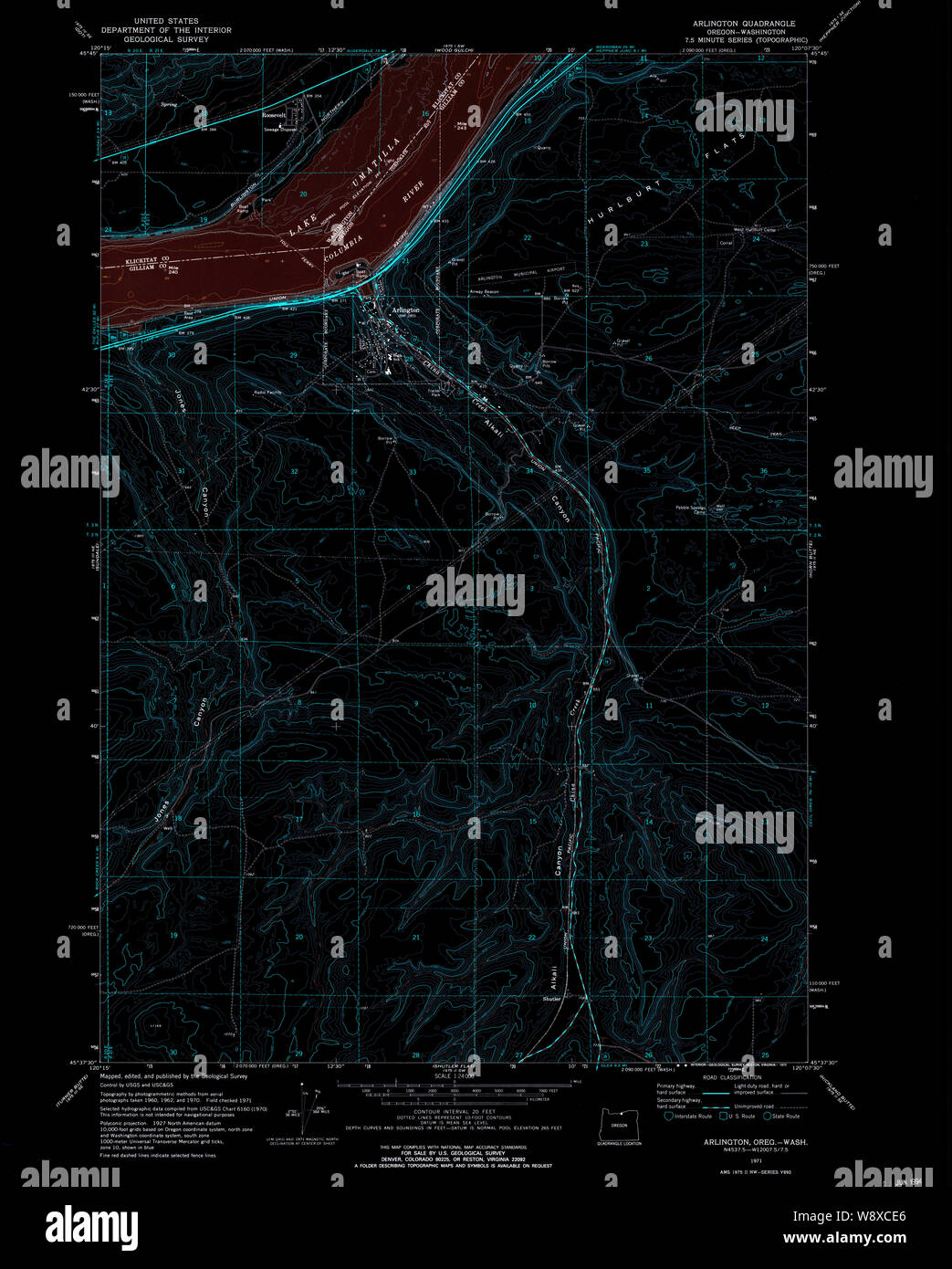 Map of arlington oregon hires stock photography and images Alamy