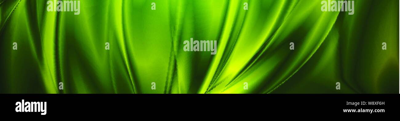 Magic emerald green smooth waves banner design. Abstract vector background Stock Vector