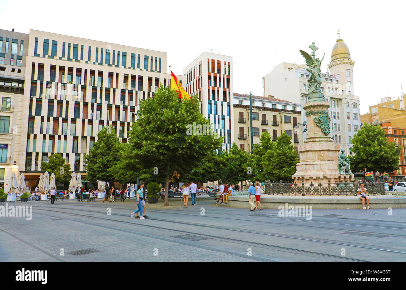 Zaragoza Spain July 1 2019 Plaza Espana Square And Paseo De