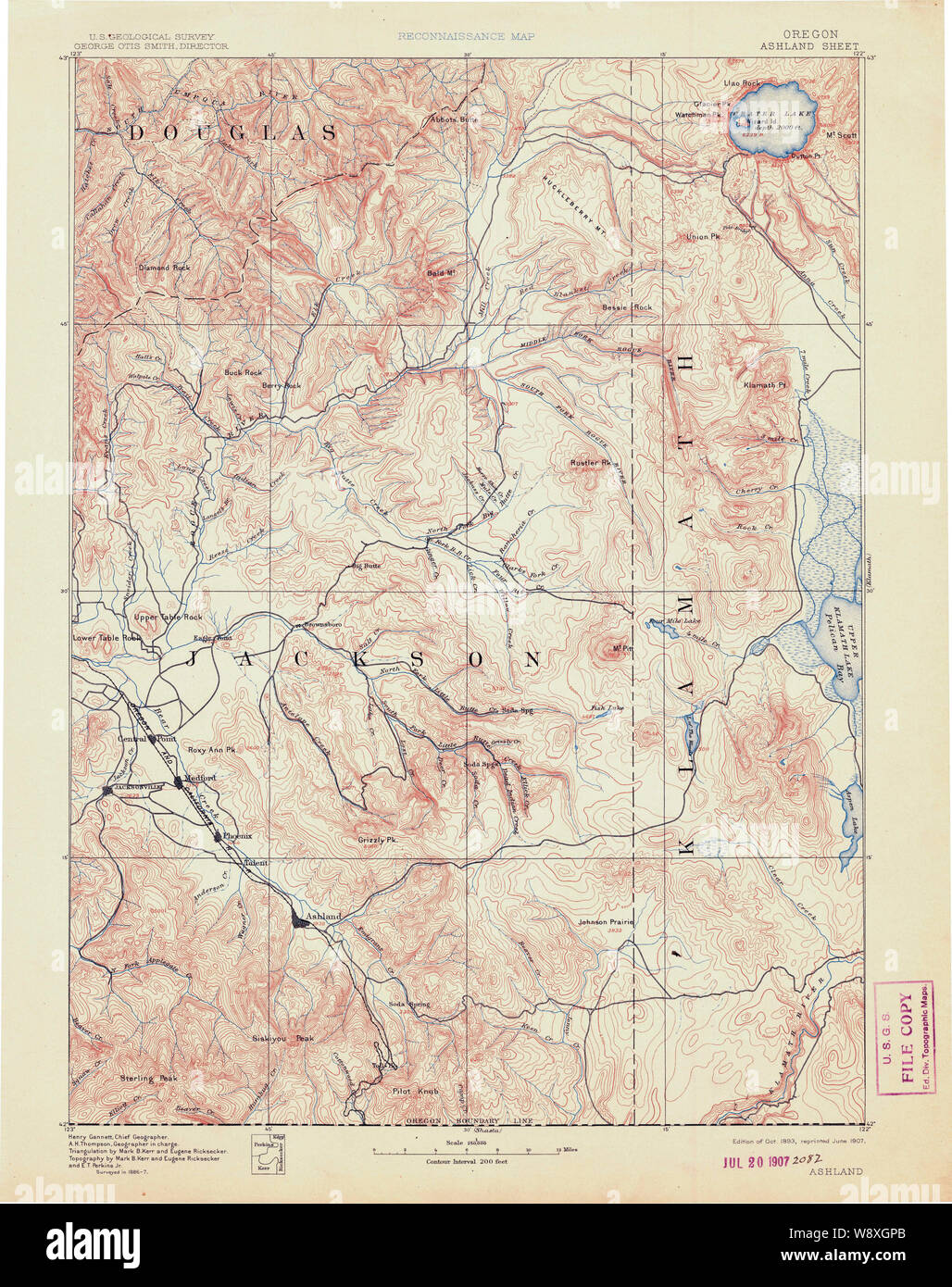 Map of ashland oregon hires stock photography and images Alamy