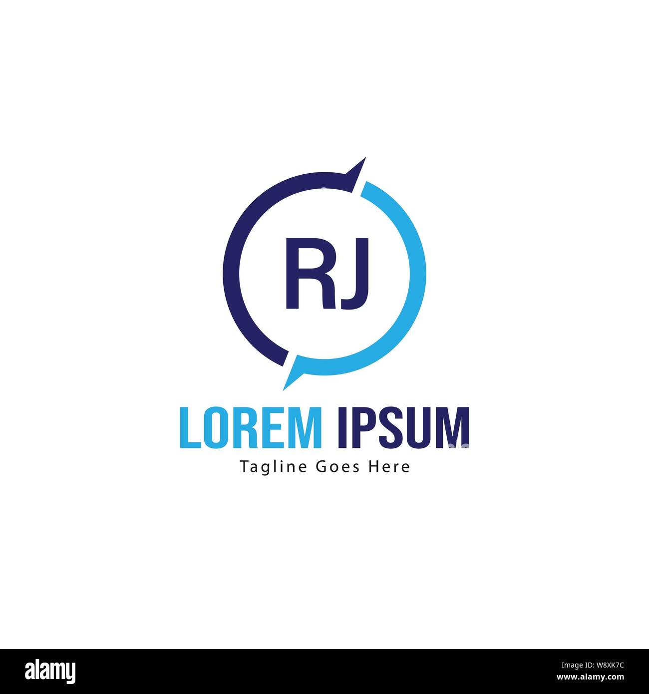 Initial RJ logo template with modern frame. Minimalist RJ letter logo ...