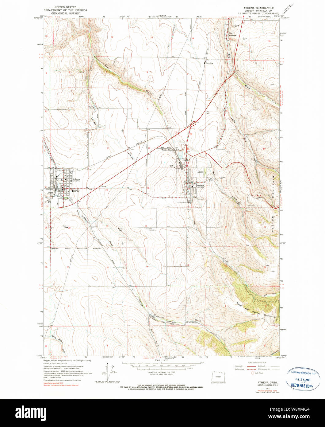 Athena oregon map hires stock photography and images Alamy